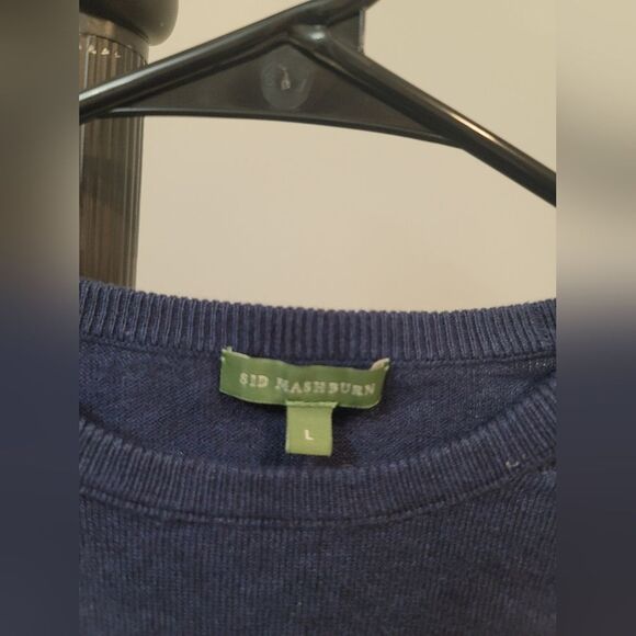 Sid Mashburn Harbour Blue Cotton Cashmere Blend Long Sleeve Rally Polo Sweater L - Picture 4 of 6